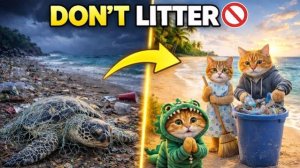 Маленькая черепашка оказалась в ловушке из пластикового мусора на пляже 😢🐢