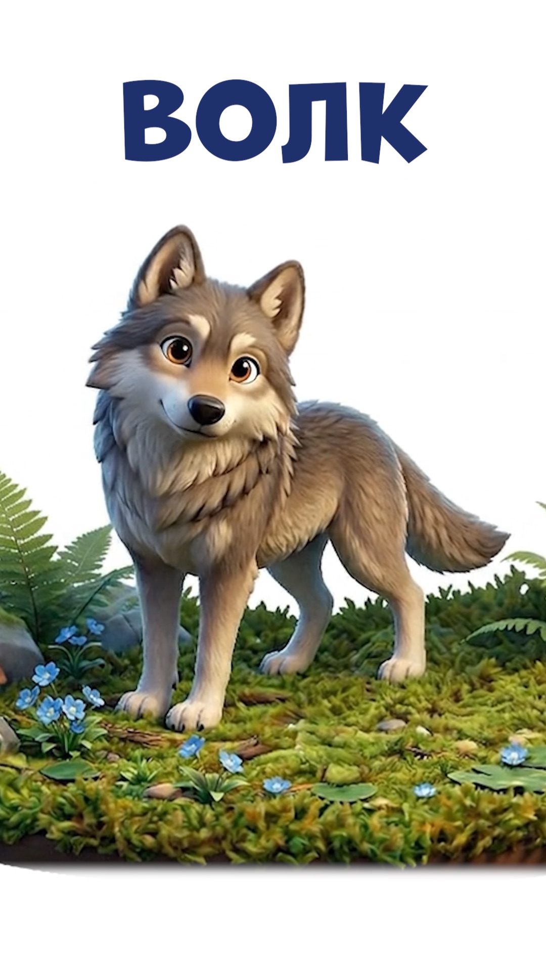 ВОЛК. Знакомимся с лесными животными. Видео для малышей.