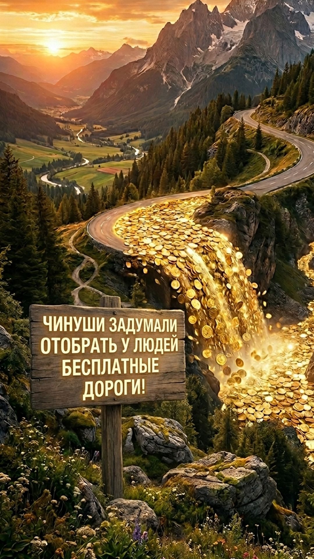 ЧИНУШИ ЗАДУМАЛИ ОТОБРАТЬ У ЛЮДЕЙ БЕСПЛАТНЫЕ ДОРОГИ.