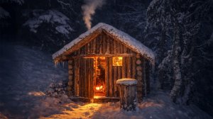 Зимний кемпинг в уединенной хижине для выживания / Ночевка в одиночестве под снегом