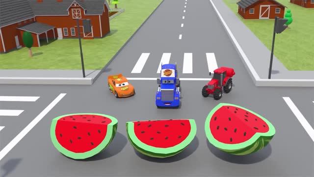 Красная пожарная машина, Скорость и блеск Маккуина Мультик про машинки для детей Радужные машинки