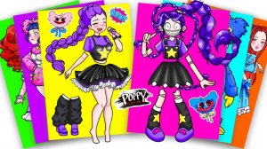 Poppy Playtime 5 x ВЕРСИЯ Хантрикс — Лили x Хагги Вагги x Поппи | Книга наклеек — Бумажный DIY