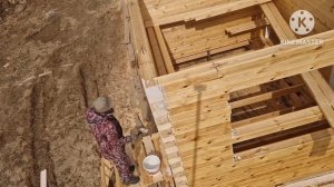 Дом из профилированного бруса естественной влажности.