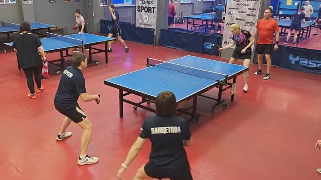 отбор СергеевЛанцетова 1181 - ПерекрестенкоЛюжина 1058 Парный турнир по настольному теннису