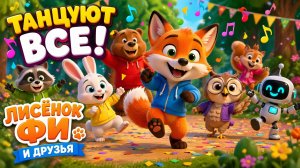 Лисёнок Фи 🦊 и друзья | Танцуют ВСЕ! Весёлая детская песенка