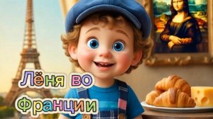 🗼🧀🥐🎨ЛЁНЯ ВО ФРАНЦИИ | Учим знаменитые места: Эйфелева башня, сыр, круассаны, Лувр #дети #мультик