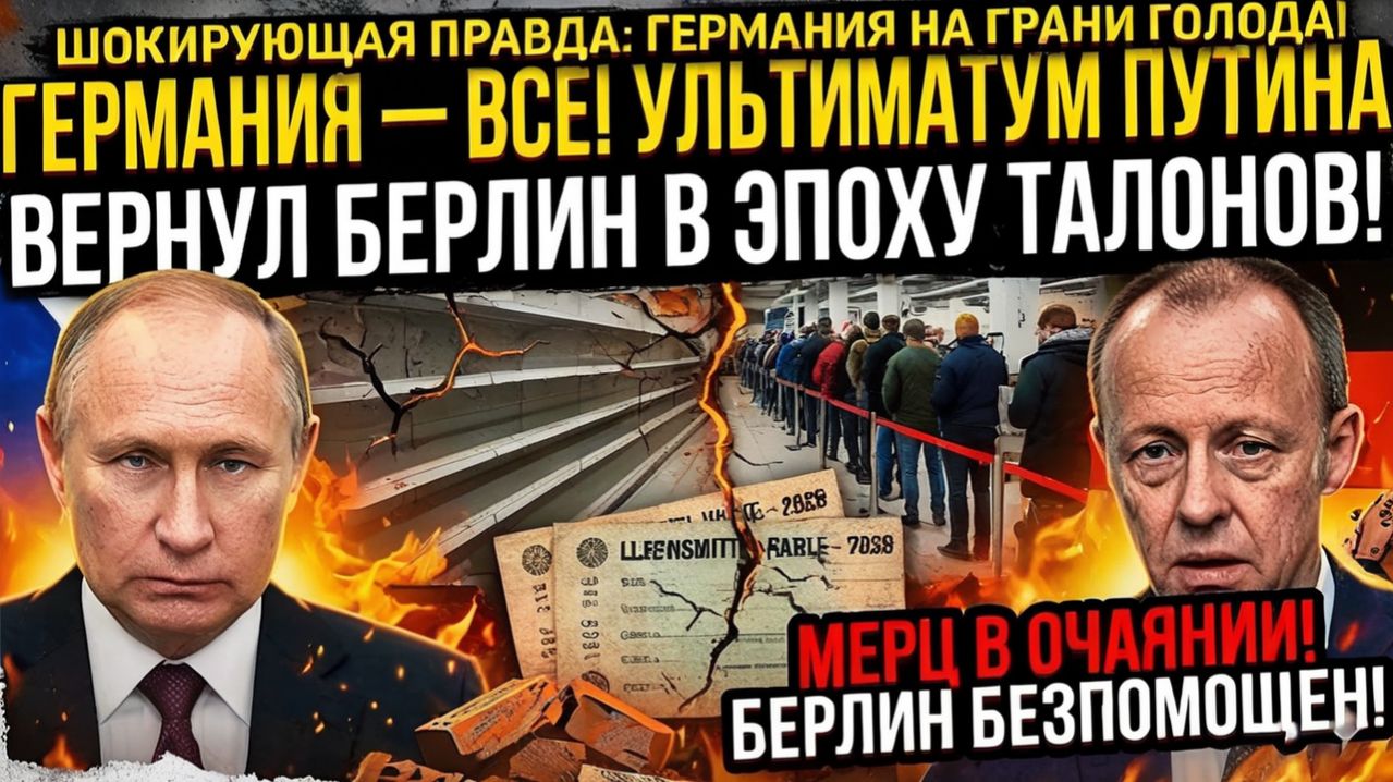 ГЕРМАНИЯ  ВСЁ! Ультиматум Путина вернул Берлин в