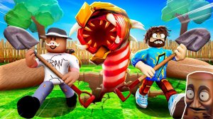 😰ЗРЯ МЫ КОПАЛИ ОГРОМНУЮ ДЫРУ НА ЗАДНЕМ ДВОРЕ ДОМА в Роблокс! [Полное Прохождение] + Кабан