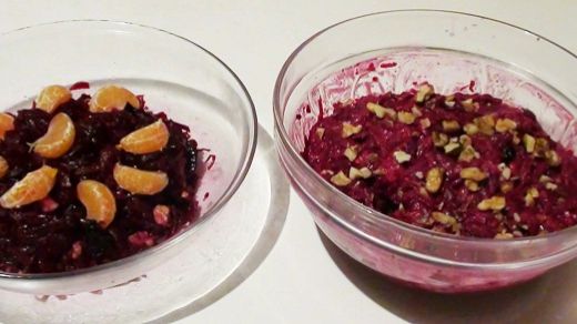 Два полезных вкусных салата из свеклы.Первый легкий кисло сладкий, второй острый чесночный - рецепт