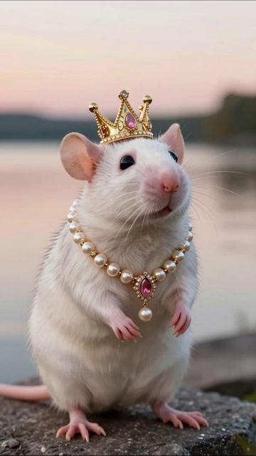 Королевская крыса в драгоценностях крыса питомцы симпатичные мода