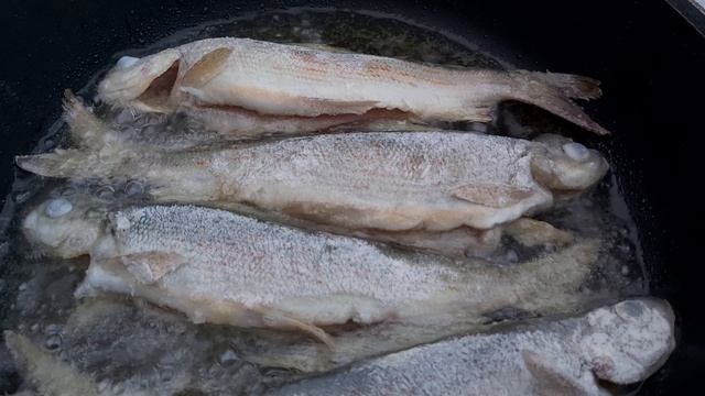 Хариус жарится