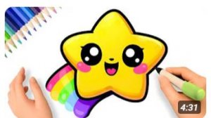 КАК НАРИСОВАТЬ ПРОСТУЮ МИЛУЮ ЗВЕЗДУ В СТИЛЕ КАВАЙИ 🌈⭐