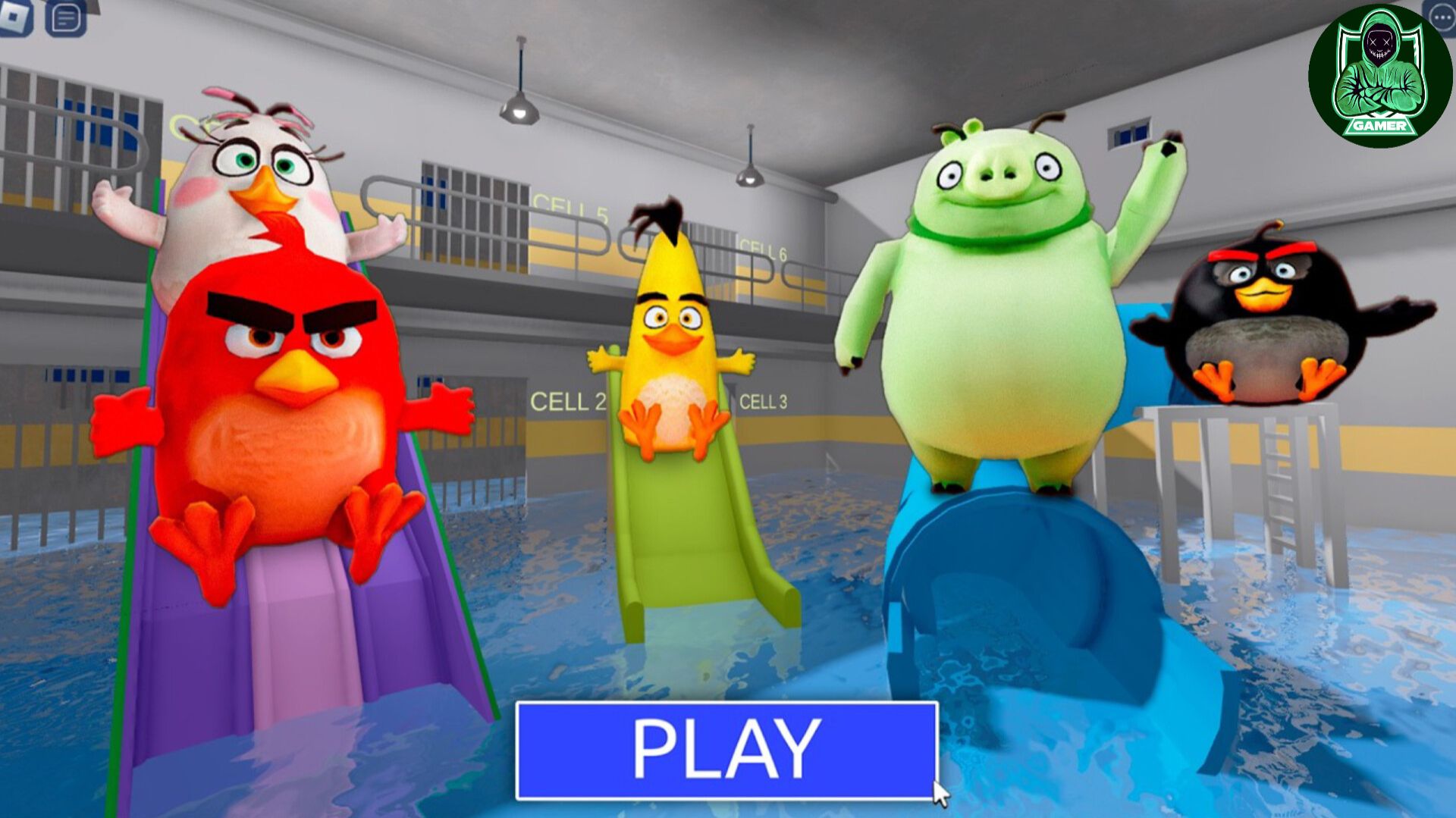 АКВАПАРК ANGRY BIRDS! РЕД ЧАК И ЛЕО УПРАВЛЯЮТ ТЮРЬМОЙ БАРРИ! роблокс обби