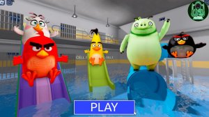 АКВАПАРК ANGRY BIRDS! РЕД, ЧАК И ЛЕО УПРАВЛЯЮТ ТЮРЬМОЙ БАРРИ! #роблокс #обби