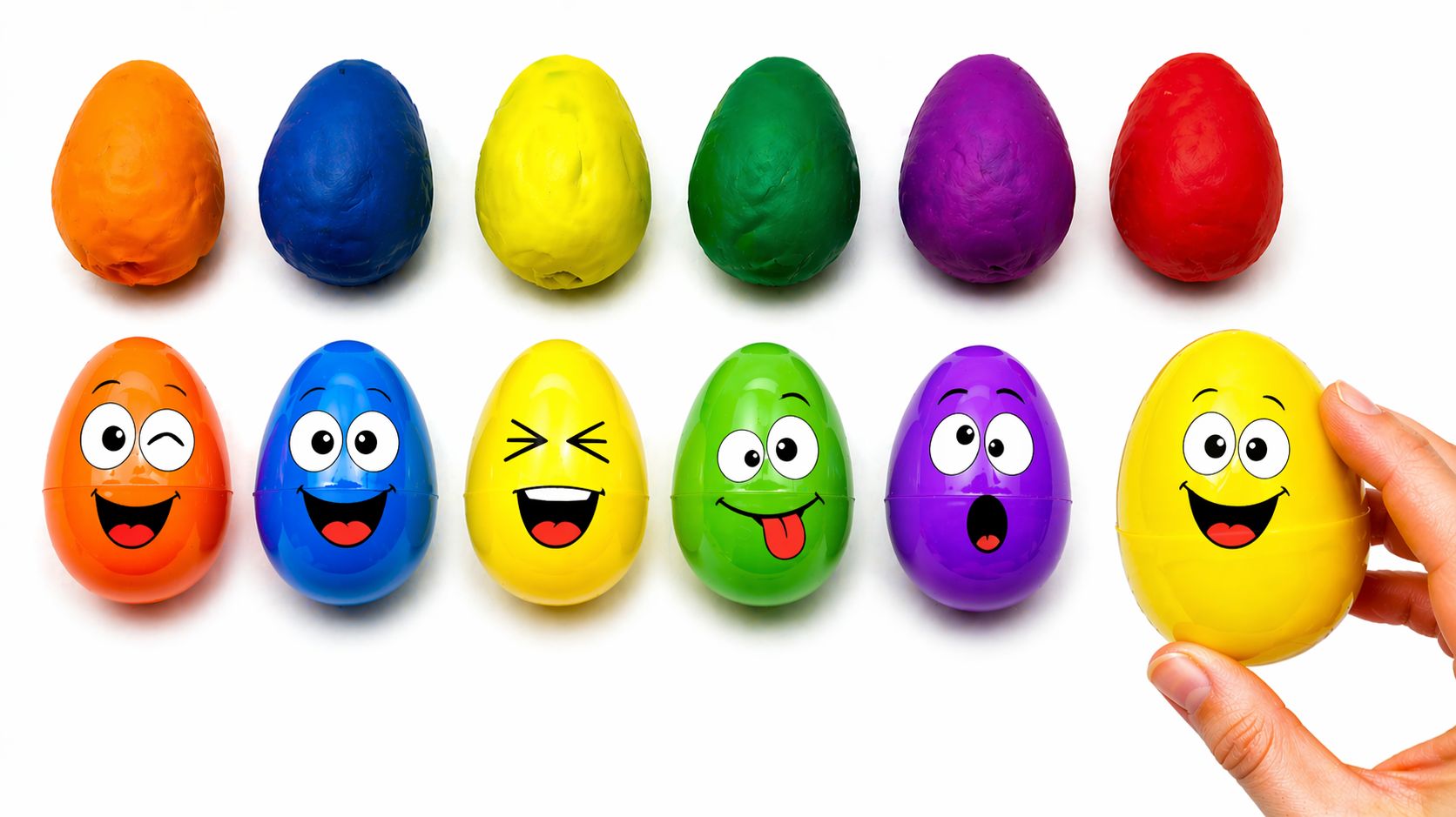 Яйцо сюрприз! Что спрятано внутри яйца в пластилине Play-Doh?  Учим цвета и цифры