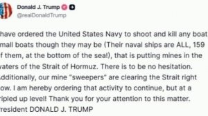 ‼️🇺🇸🇮🇷 Трамп: США будут топить суда, минирующие Ормузский пролив

▪️Уничтожаться будут все суда,