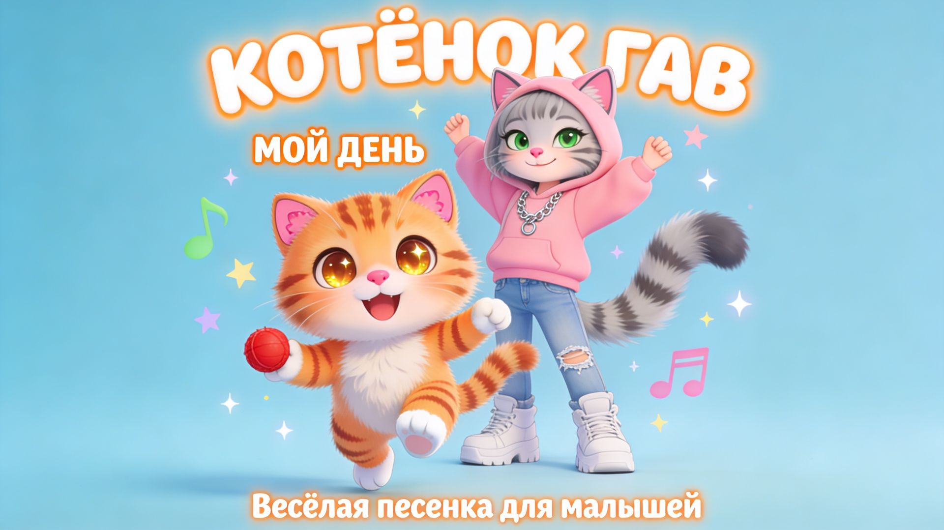 Котёнок Гав — Мой день | Весёлая песенка для малышей 🐱🎵