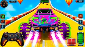 🔥 Безумный грузовик-монстр с мега рампой | Экстремальные трюки и аварии. Мега гонки. Мультики