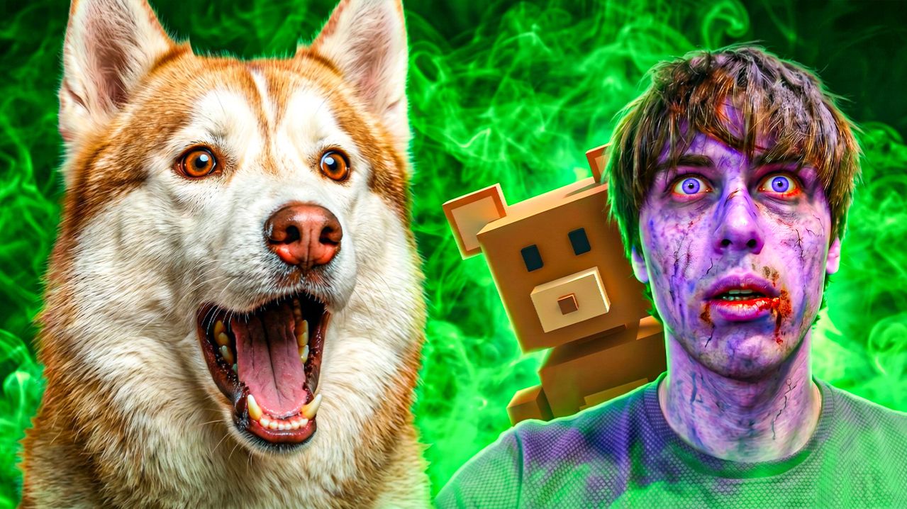 НАШ МЧ ФИОЛЕТОВЫЙ ЗОМБИ!! Super Bear Adventure! Хаски Бублик Говорящая собака