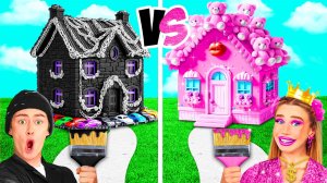 Домики Одного Цвета Челлендж Черный vs Розовый | Простые Трюки для Декора от BaRaDa Challenge