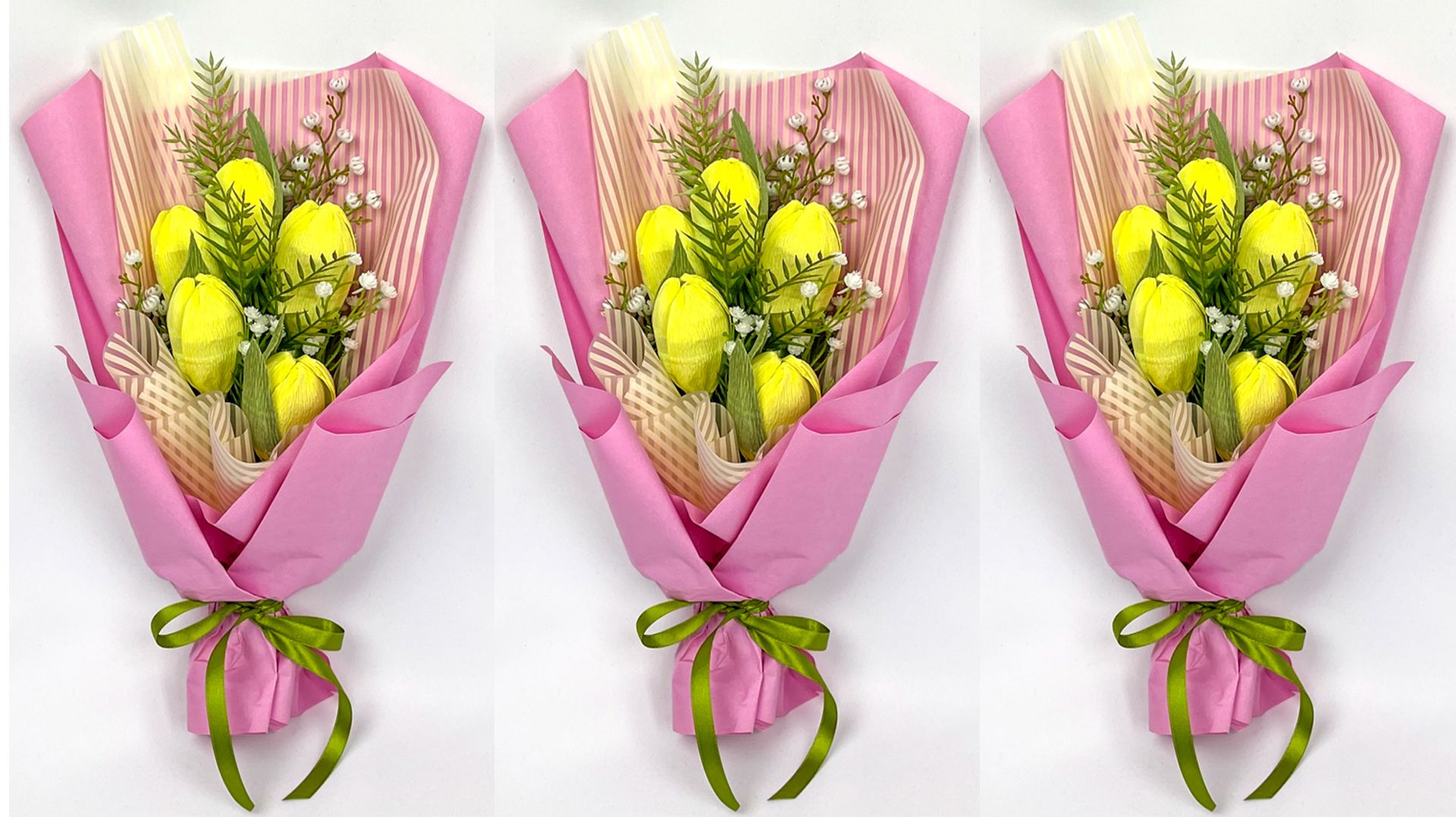 Весенний букет из гофрированной бумаги. Букет с крокусами из конфет