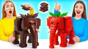 Челлендж. Шоколадная Еда vs Настоящая еда # Кухонные Войны от Candy DO
