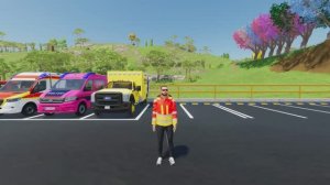 Машинки экстренных служб для детей полицейская пожарная скорая помощь грузовики - синий трактор