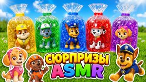 🌈💦ЛОПАЕМ ПАКЕТЫ С ЦВЕТНОЙ ВОДОЙ! 🌈💦 СПАСАЕМ ЩЕНЯЧИЙ ПАТРУЛЬ! Гонщик, Скай, Маршалл