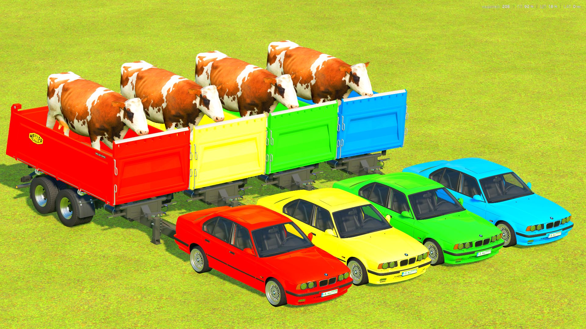 Для детей: ТРАНСПОРТИРОВКА КОРОВ НА НОВЫХ БМВ М5 2 часть