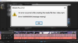 Как исправить ОШИБКУ в Sony Vegas во время рендера видео / Error 0x80660008 (message missing)