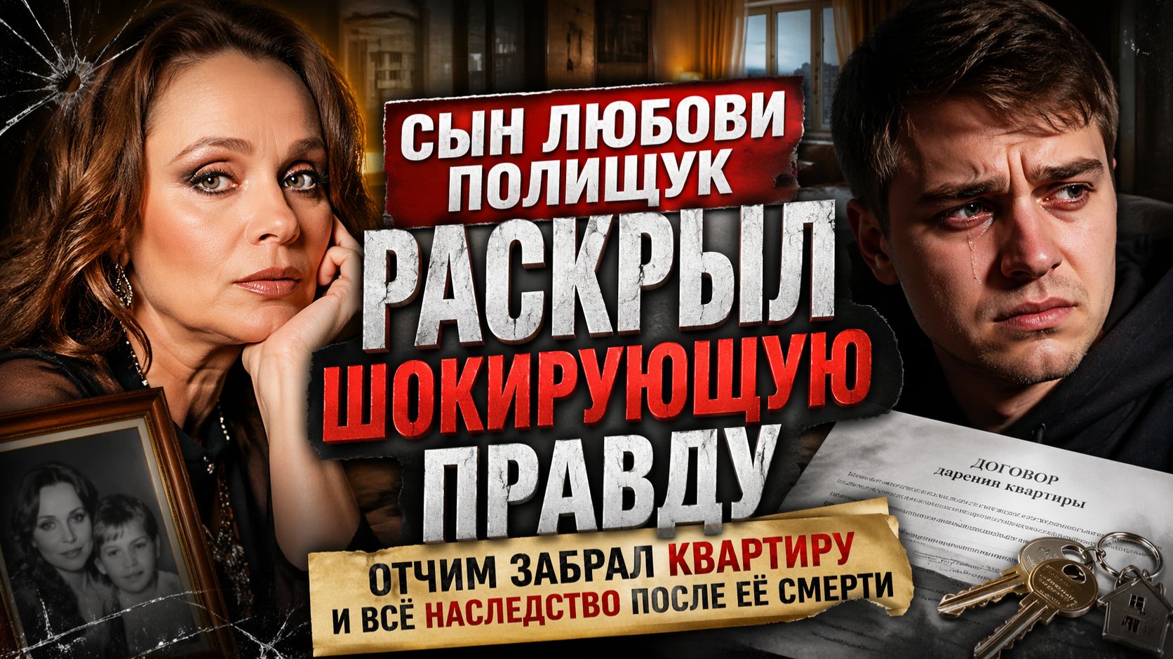 Сын Любови Полищук раскрыл шокирующую правду: отчим забрал квартиру и всё наследство после её смерти