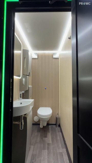 Новая модель 6-местного туалетного комплекса PROWC с неоновой контурной подсветкой