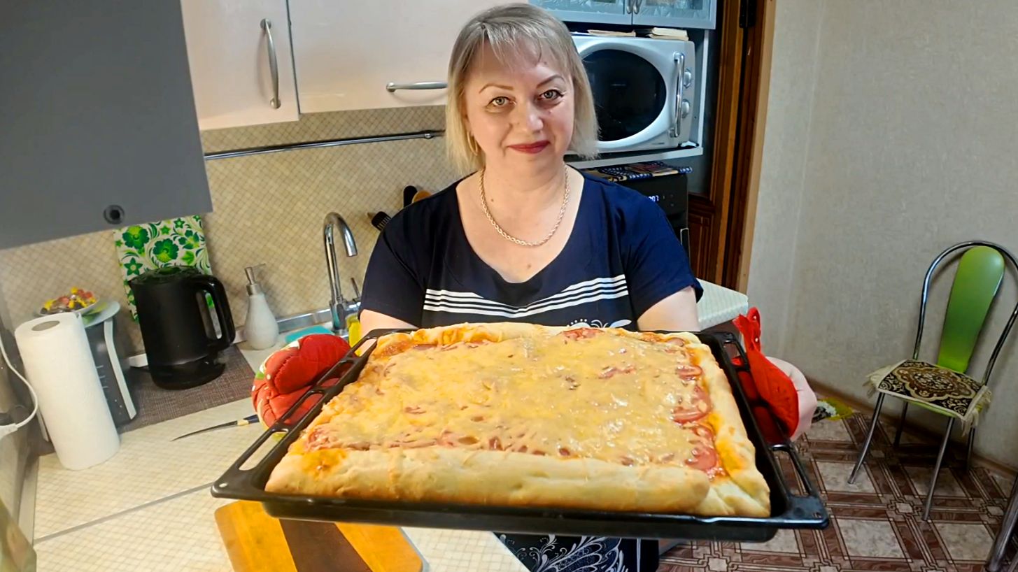 Испекла мою любимою пиццу  Приготовила вкусный ужин в Аэрогриле