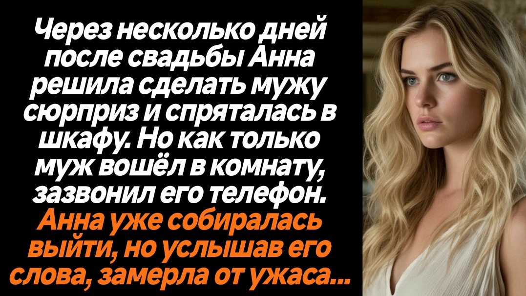 Жизненные историиАнна спряталась в шкафу чтобы сделать мужу сюрприз и случайно услышала ужасный ра