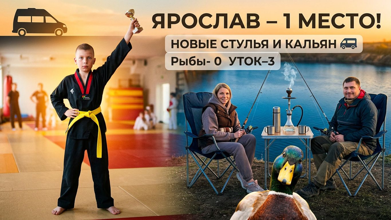 Наш сын — чемпион! 🏆 | А потом мы поехали на автодоме искать рыбу и тестировать новые стулья