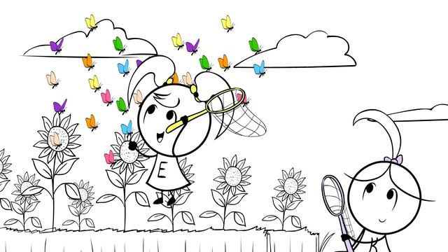 Kids Family Fun Day at the Beach building Sand Castles _ EK doodles Animation