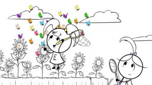 Kids Family Fun Day at the Beach building Sand Castles _ EK doodles Animation