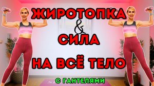 30 Мин Жиротопка и сила на всё тело 🔥 Тренировка с гантелями (разминка + растяжка)