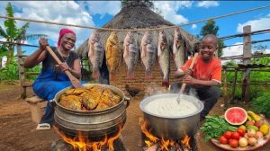 Типичная африканская деревенская жизнь. Завтрак в африканской семье. Жизнь в Кении