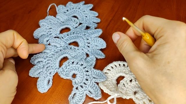 Шахматное соединение ленточного кружева крючком. Урок 5 1080p