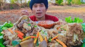 #MUKBANG 🐷Отварная свиная голова с морепродуктами и овощами! 🥬ASMR ЕДА НА КАМЕРУ ОБЖОР ОБЕД