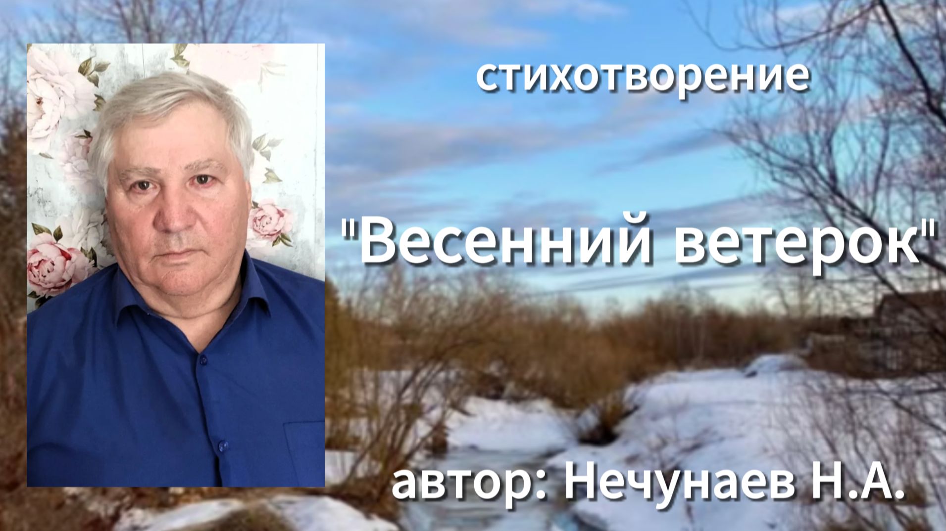 стихотворение Весенний ветерок читает автор Нечунаев Н.А.
