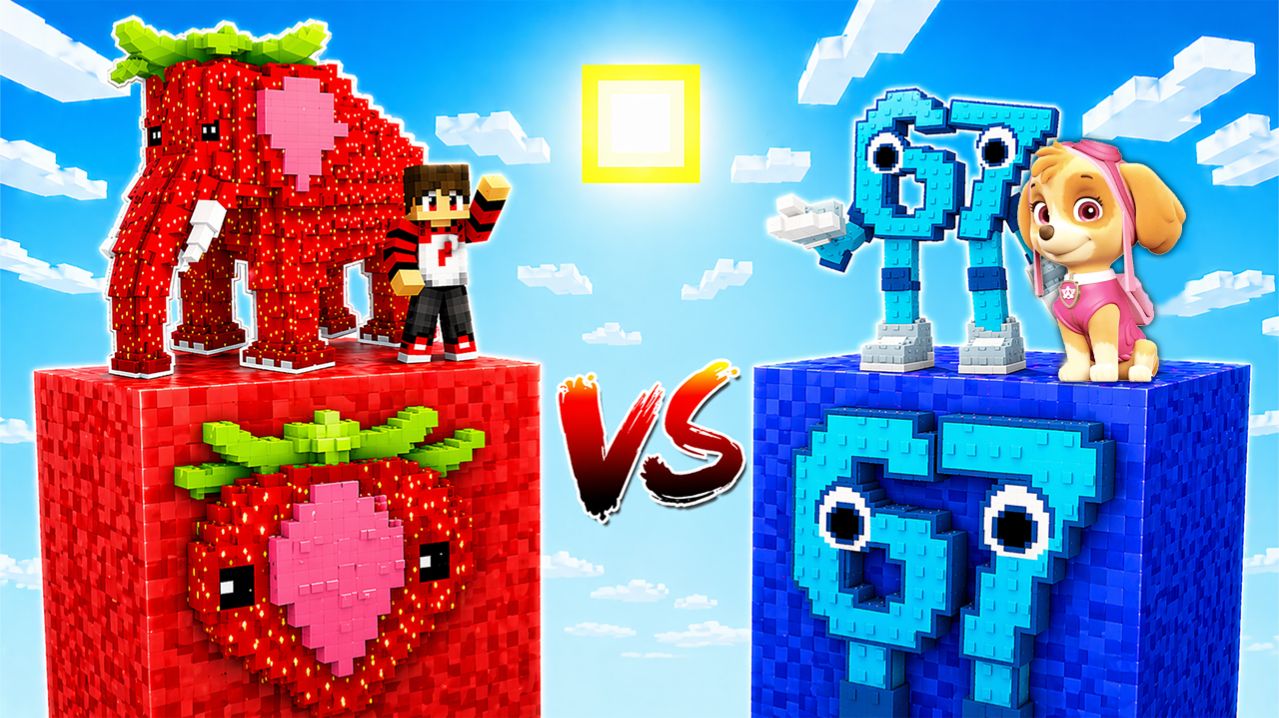 😱 ЧАНК STRAWBERRY ELEPHANT против ЧАНК СИК СЕВЕН ИЗ РОБЛОКС В МАЙНКРАФТ СО СКАЙ и ЗЕРО!