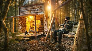 БОЛЬШАЯ ИЗБА ВДАЛИ ОТ ЦИВИЛИЗАЦИИ | ЛЕТНЯЯ КУХНЯ И КАЧЕЛЬ СВОИМИ РУКАМИ