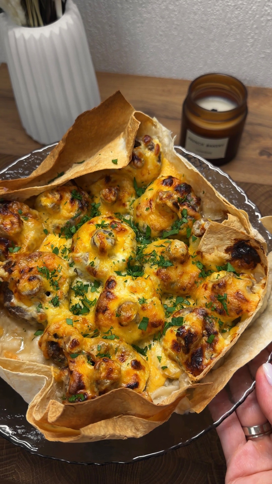 Шампиньоны в хрустящей тарелочке🤤🍄🟫