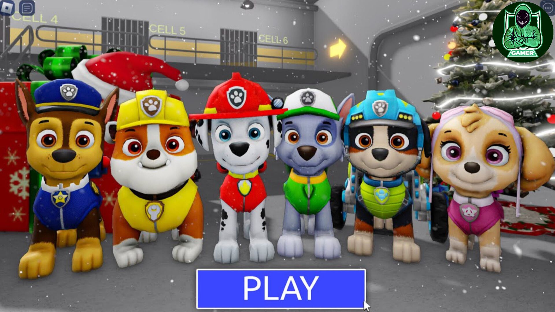 СЕМЬЯ ИЗ ЩЕНЯЧЬЕГО ПАТРУЛЯ! в РОЖДЕСТВЕНСКОЙ ТЮРЬМЕ БЕГИ за БАРРИ! #роблокс #обби