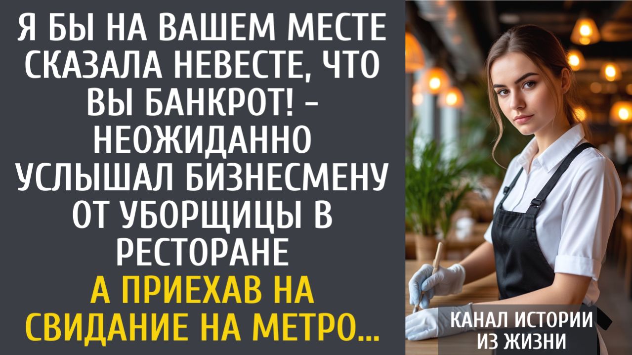 истории из жизни Я бы на Вашем месте сказала невесте, что Вы банкрот! - неожиданно услышал бизнесмен