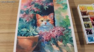 Идея для акварельной картины «Расслабляющий пейзаж в саду». Пошаговое руководство