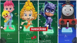 Бебефин против Пузыриков и Героев в масках! 🦈🚂 Эпичный Tiles Hop: Кто круче?