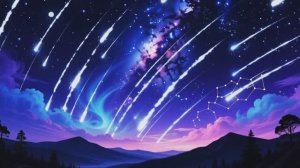 Метеорный дождь и созвездия над горами! Волшебный космос. ✨🌌